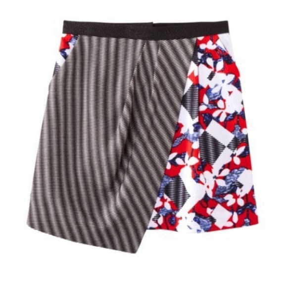 Peter Pilotto x Target Collaboration Red Floral/Check Print Mini Skirt | Size 4 - Picture 9 of 14